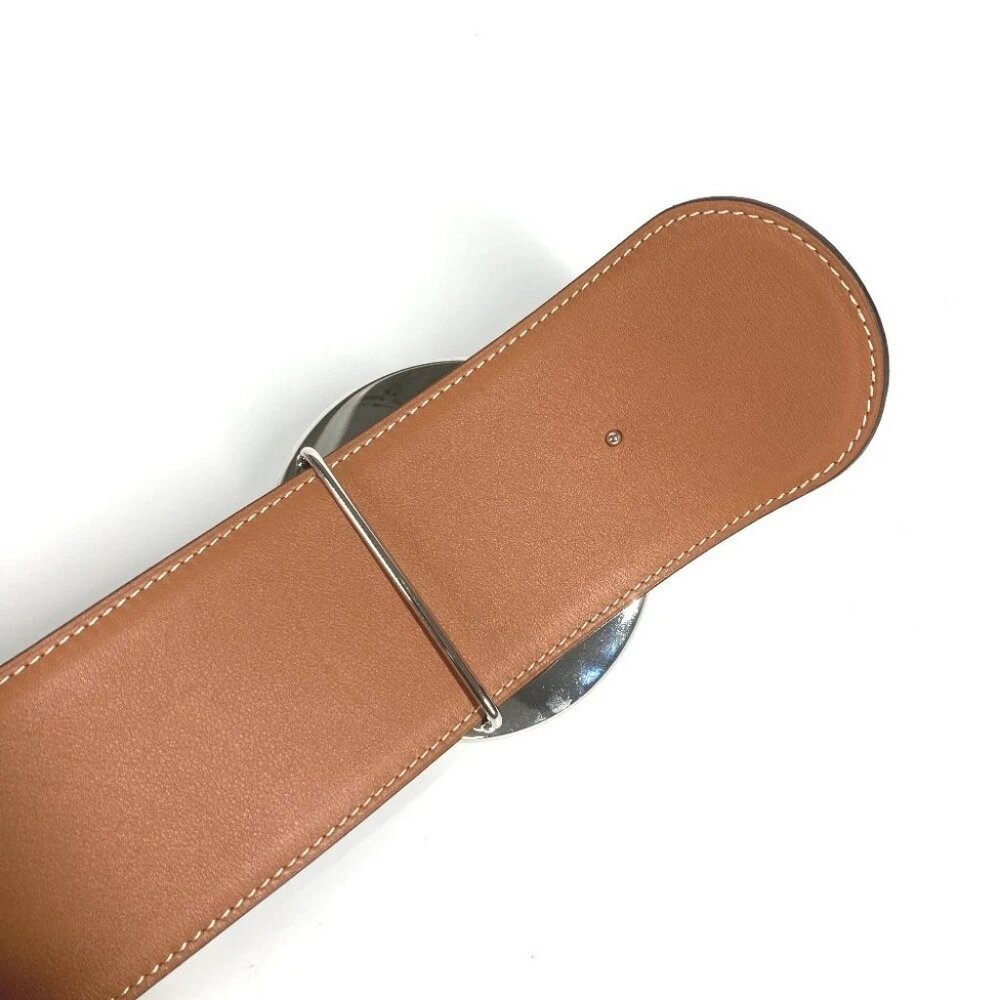 HERMES Thick belt Accessories Buckle Belt belt Leather Black/SilverHardware - Picture 8 of 10